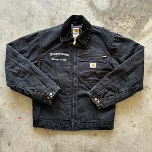 Vintage Carhartt J01 BLK Black Detroit Blanket Lined Jacket Size 36